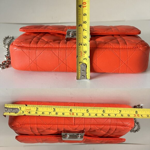 Rare Dior Miss Dior Promenade Pouch WOC Vermillion Lambskin Cannage Quilted - Picture 13 of 16